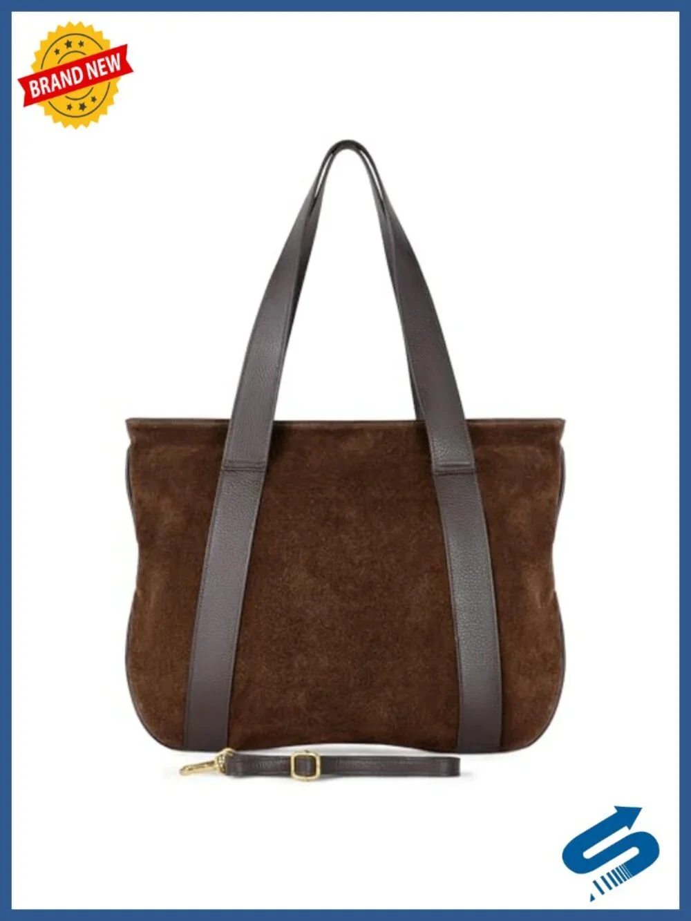 Genuine Suede Leather Tote for Women with Secure Zipper & Adjustable Strap
